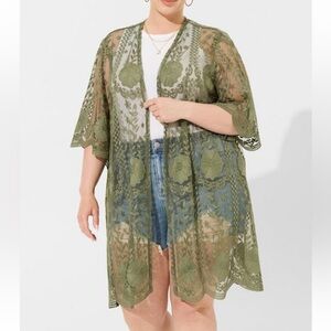 Torrid crochet lace kimono